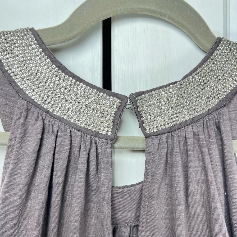 NWOT Banana Republic A-Line Belted Dress Sequin Embellishment Neckline Sz Large - Picture 6 of 9